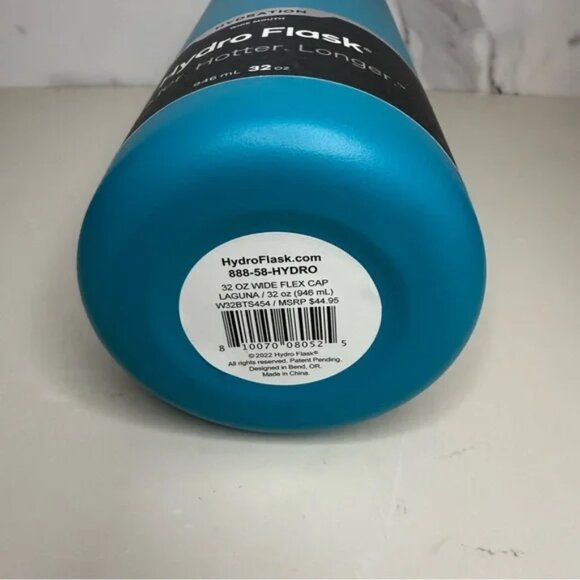 NEW Hydro Flask | Wide 32 oz. Water Bottle | Laguna Blue Turquoise Teal - Picture 5 of 6